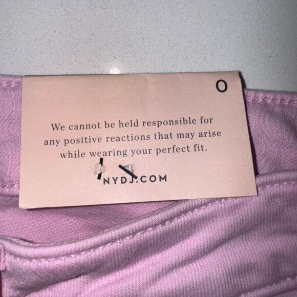 NYDJ Pink Lady Slim Straight Side Slit Jeans Curve 360 0 NWT - Picture 4 of 6